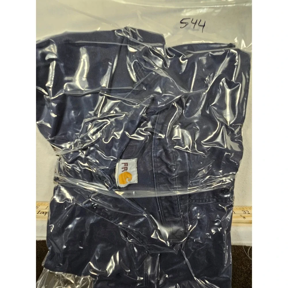 Carhartt FR Flame Resistant Work Shirt Men 4XLT Navy Blue Button Down FRS003 NVY